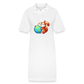 Écureuils pour la protection de l’environnement et la conservation de la nature - Robe polo bio PAIGER Stanley/Stella Femme - blanc - Devant