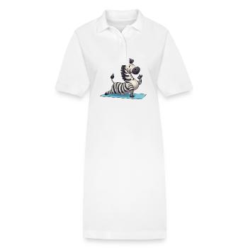 Zebra Yoga: Zen-Meditation und Buddhismus - Stanley/Stella Frauen Bio-Polokleid PAIGER - Weiß - Vorne