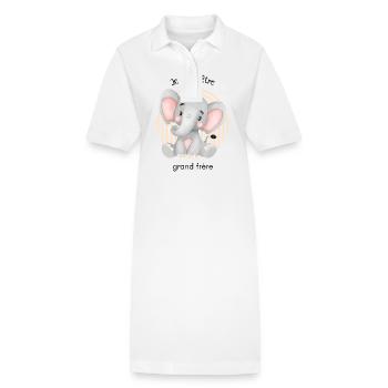 Ich werde großer Bruder sein - Bald großer Bruder - Stanley/Stella Frauen Bio-Polokleid PAIGER - Weiß - Vorne