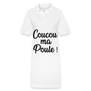 coucou ma poule - Robe polo bio PAIGER Stanley/Stella Femme - blanc - Devant