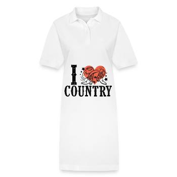 Ich mag Country-Musik - Stanley/Stella Frauen Bio-Polokleid PAIGER - Weiß - Vorne