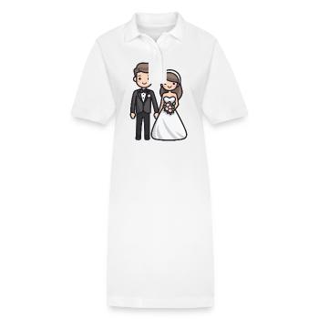 Jeunes mariés, Mariage, Mariée, Marié - Robe polo bio PAIGER Stanley/Stella Femme - blanc - Devant
