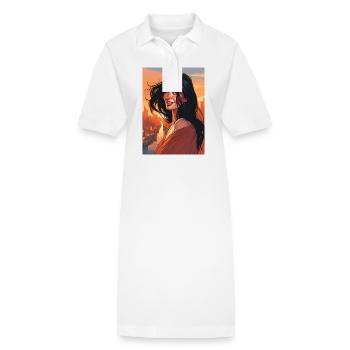schwarze haarige schne Frau - Stanley/Stella Frauen Bio-Polokleid PAIGER - Weiß - Vorne