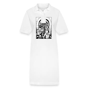 Der Tunnel der lebenden Zombie Kollegen - Stanley/Stella Frauen Bio-Polokleid PAIGER - Weiß - Vorne