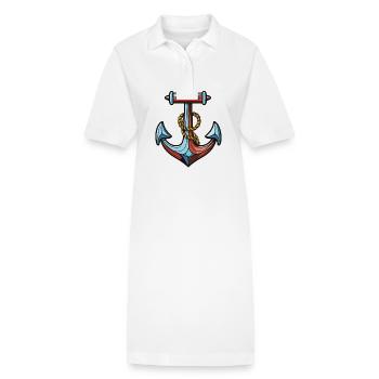 Anker Symbol Hafen - Stanley/Stella Frauen Bio-Polokleid PAIGER - Weiß - Vorne