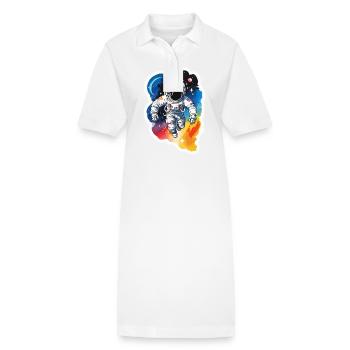 Aquarelle d’astronaute Aquarelle - Robe polo bio PAIGER Stanley/Stella Femme - blanc - Devant