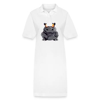 Nilpferd Tier - Stanley/Stella Frauen Bio-Polokleid PAIGER - Weiß - Vorne