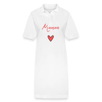 MOM. MOTHER'S DAY. HEART. FEAST. HAPPY BIRTHDAY MAM - Stanley/Stella PAIGER Organic Women’s Polo Dress - white - Front