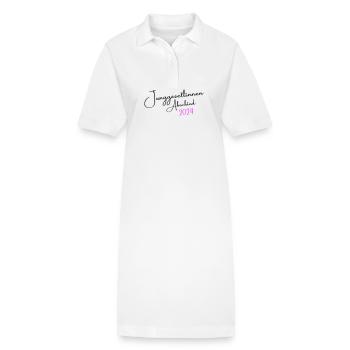 Junggesellinnenabschied 2024 Junggesellin - Stanley/Stella Frauen Bio-Polokleid PAIGER - Weiß - Vorne