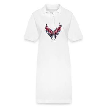 Flügel Symbolik - Stanley/Stella Frauen Bio-Polokleid PAIGER - Weiß - Vorne