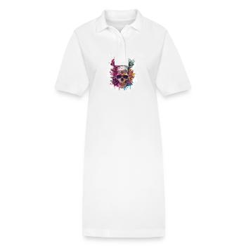 Chef Skull - Stanley/Stella PAIGER Organic Women’s Polo Dress - white - Front