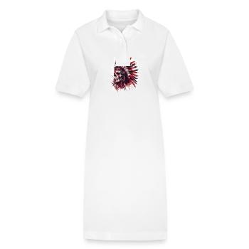 Crâne de chef indien - Robe polo bio PAIGER Stanley/Stella Femme - blanc - Devant