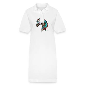 Horse Portrait Colorful - Stanley/Stella PAIGER Organic Women’s Polo Dress - white - Front