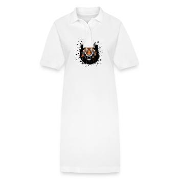 Portrait de tigre - Robe polo bio PAIGER Stanley/Stella Femme - blanc - Devant