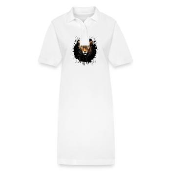 Portrait de guépard - Robe polo bio PAIGER Stanley/Stella Femme - blanc - Devant