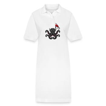 Oktopus Weihnachten - Stanley/Stella Frauen Bio-Polokleid PAIGER - Weiß - Vorne