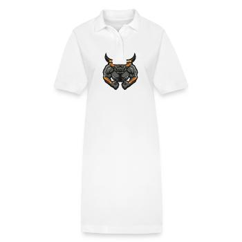 Bull Muscles Bodybuilding Taurus - Stanley/Stella PAIGER Organic Women’s Polo Dress - white - Front