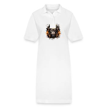 Tête de Singe Portrait Couronne - Robe polo bio PAIGER Stanley/Stella Femme - blanc - Devant