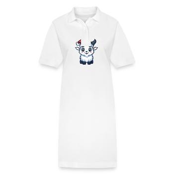 Mountain Goat Christmas Cute - Stanley/Stella PAIGER Organic Women’s Polo Dress - white - Front