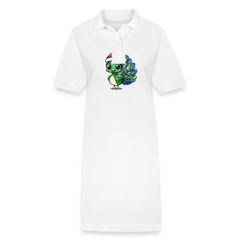 Pfau Vogel Weihnachten Niedlich - Stanley/Stella Frauen Bio-Polokleid PAIGER - Weiß - Vorne