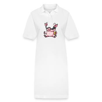 Pork Ski Beer - Stanley/Stella PAIGER Organic Women’s Polo Dress - white - Front