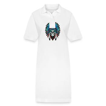 Crâne de chef indien Apache - Robe polo bio PAIGER Stanley/Stella Femme - blanc - Devant