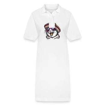 Hamster Lustig Sombrero - Stanley/Stella Frauen Bio-Polokleid PAIGER - Weiß - Vorne