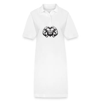 Gorilla Muscles - Stanley/Stella PAIGER Organic Women’s Polo Dress - white - Front