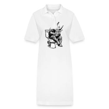 Nashorn auf Toilette - Stanley/Stella Frauen Bio-Polokleid PAIGER - Weiß - Vorne