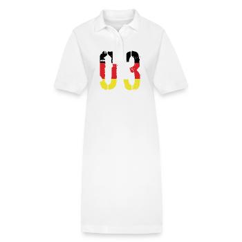 Maillot 3 numéros Allemagne - Robe polo bio PAIGER Stanley/Stella Femme - blanc - Devant
