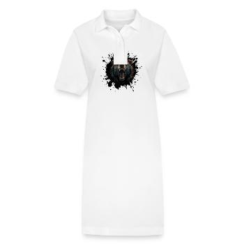 Bär Porträt Grizzly - Stanley/Stella Frauen Bio-Polokleid PAIGER - Weiß - Vorne