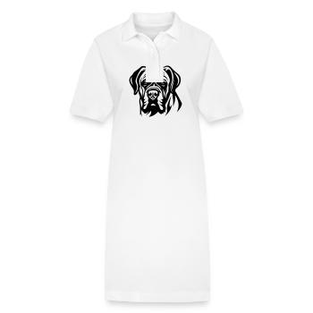 Tête de chien Mastiff - Robe polo bio PAIGER Stanley/Stella Femme - blanc - Devant