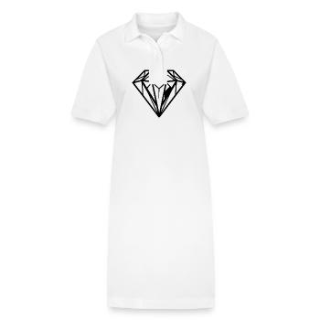 Bijou de pierre précieuse en diamant - Robe polo bio PAIGER Stanley/Stella Femme - blanc - Devant