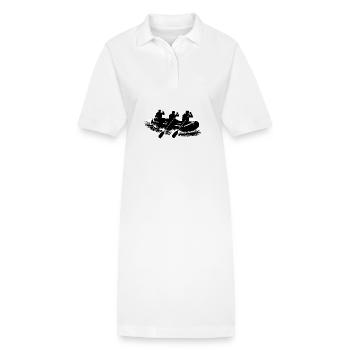 Rafting Umriss Motiv - Stanley/Stella Frauen Bio-Polokleid PAIGER - Weiß - Vorne