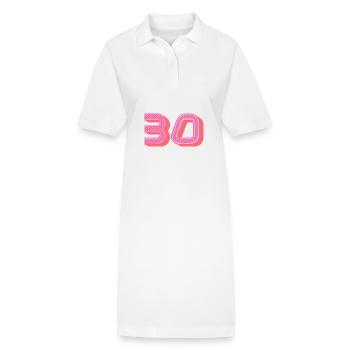 30. 30 YEARS. 30th ANNIVERSARY. 30 YEARS ANNIVERSARY. - Stanley/Stella PAIGER Organic Women’s Polo Dress - white - Front
