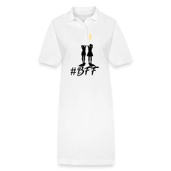 BFF best friends forever - Stanley/Stella PAIGER Organic Women’s Polo Dress - white - Front