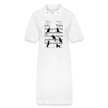 Chats musical notes black - Robe polo bio PAIGER Stanley/Stella Femme - blanc - Devant