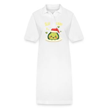 Avocado Schlavocado Offiziell Schlafanzug Schlaf - Stanley/Stella Frauen Bio-Polokleid PAIGER - Weiß - Vorne