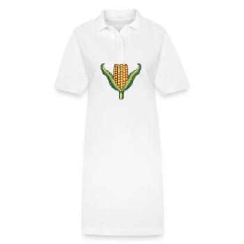 Icône pixel de maïs - Robe polo bio PAIGER Stanley/Stella Femme - blanc - Devant