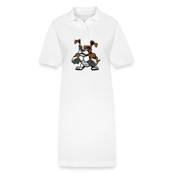 Jack Russel Terrier Dog Muscles Fitness - Stanley/Stella PAIGER Organic Women’s Polo Dress - white - Front