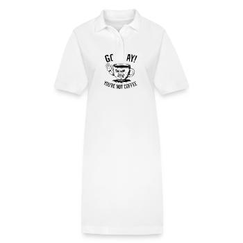 Partez! Vous n’êtes pas du café. - Robe polo bio PAIGER Stanley/Stella Femme - blanc - Devant