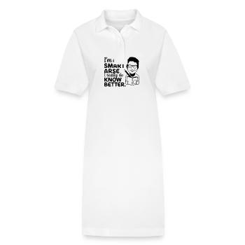 Je ne suis pas un petit malin, je sais vraiment mieux - Robe polo bio PAIGER Stanley/Stella Femme - blanc - Devant