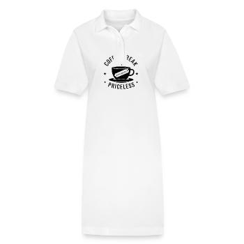 Kaffeepause - unbezahlbar - Stanley/Stella Frauen Bio-Polokleid PAIGER - Weiß - Vorne