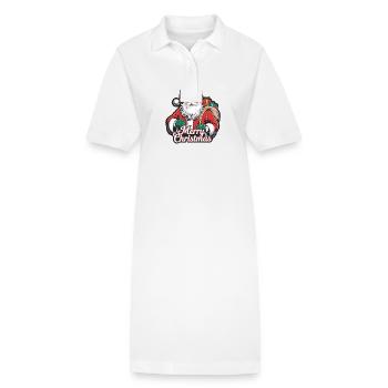 Weihnachtsmann – Frohe Weihnachten Illustration - Stanley/Stella Frauen Bio-Polokleid PAIGER - Weiß - Vorne