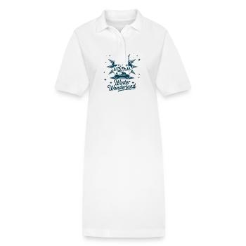 Winterwunderland – Schneekugel mit Dorf - Stanley/Stella Frauen Bio-Polokleid PAIGER - Weiß - Vorne