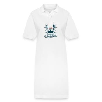 Winter Wonderland – Snow Globe with Village - Stanley/Stella PAIGER Organic Women’s Polo Dress - white - Front