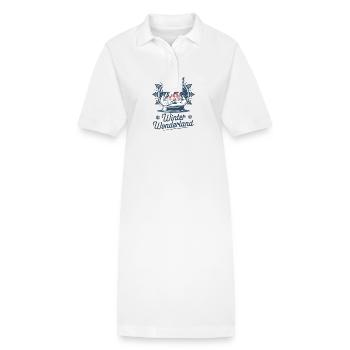 Winterwunderland – Schneekugel mit Dorf - Stanley/Stella Frauen Bio-Polokleid PAIGER - Weiß - Vorne