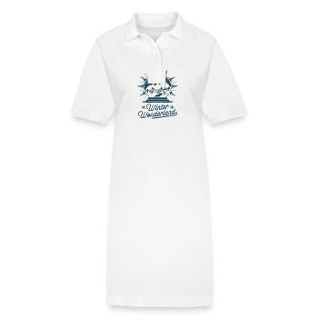 Winterwunderland – Schneekugel mit Dorf - Stanley/Stella Frauen Bio-Polokleid PAIGER - Weiß - Vorne
