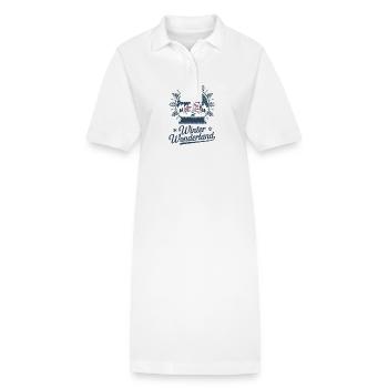 Winterwunderland – Schneekugel mit Dorf - Stanley/Stella Frauen Bio-Polokleid PAIGER - Weiß - Vorne