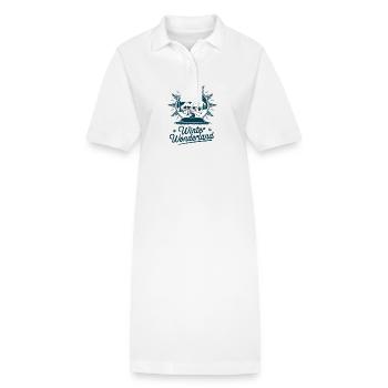 Winterwunderland – Schneekugel mit Dorf - Stanley/Stella Frauen Bio-Polokleid PAIGER - Weiß - Vorne
